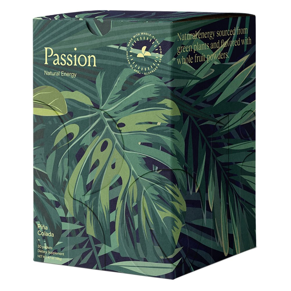 Yoli Passion Energy Drink Powder Mix - Natural Energy Drink Mix for Endurance and Stamina, 30 Packets - Pina Colada Flavor