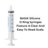 BASIK Silicone O Ring 5cc Reusable Feeding And Oral Syringe 10/Pack Caps Included Individually Wrapped For Hand Feeding Small Animals And Measurements view 3