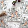 AM Dcor 20 Count 3-Ply Luncheon Paper Napkins for Holiday Dinner Party Decorative Decoupage - 13" x 13" (Unfolded) (Angels in Silver) view 2