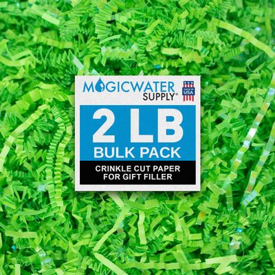 MagicWater Crinkle Cut Paper for Gift Baskets - 2LB - Diamond Lime - Perfect for Shredded Paper Filler, Basket Filler, Gift Boxes, Bridesmaid Gifts, Christmas Stuffers & More  Ideal for All Occasions