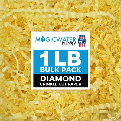 MagicWater Crinkle Cut Paper for Gift Baskets - 1LB Diamond Canary - Perfect for Shredded Paper Filler, Basket Filler, Gift Boxes, Bridesmaid Gifts,Christmas Stuffers & More  Ideal for All Occasions