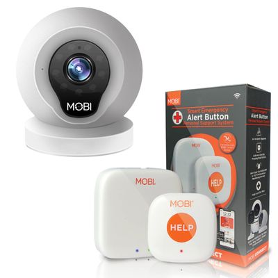 MOBI Connect Emergency Alert System Bundle, Smart Wireless Caregiver Support Monitoring System Pair with Multi-Purpose Monitor