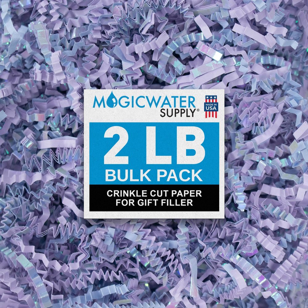 MagicWater Crinkle Cut Paper for Gift Baskets - 2LB - Diamond Lavender - Perfect for Shredded Paper Filler, Basket Filler, Gift Boxes, Bridesmaid Gifts, Christmas Stuffers & More For All Occasions