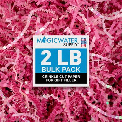 MagicWater Crinkle Cut Paper for Gift Baskets - 2LB - Diamond Strawberry - Perfect for Shredded Paper Filler, Basket Filler, Gift Boxes, Bridesmaid Gifts, Christmas Stuffers & More  For All Occasions