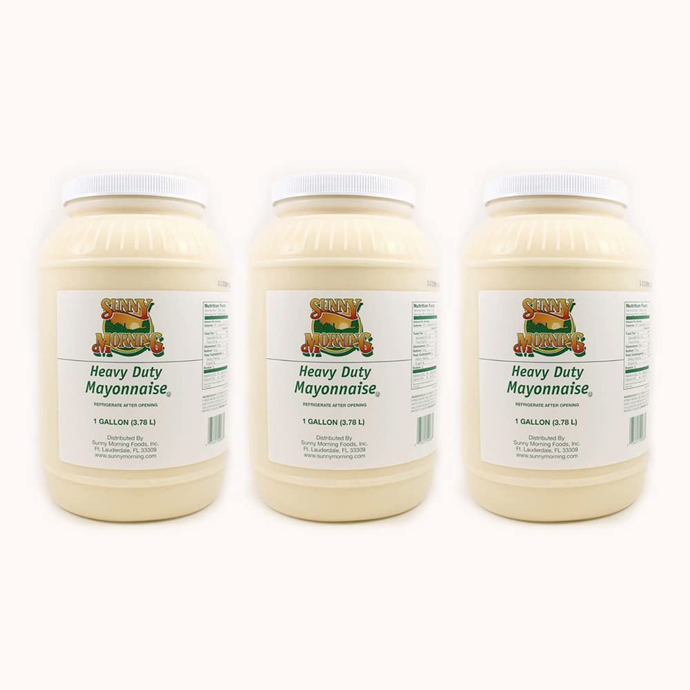 SEDLAV Heavy Duty Mayonnaise 1 Gallon jar 128 Fl. Oz. Easy open plastic jar. (1 gallon, 3)