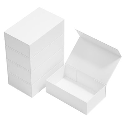 Gift Boxes White with Magnetic Closure Lid 10" X 6" X 3" Gift Boxe for Presents,Luxury for Gift Packaging, Bridesmaid Gifts Box, Magnetic Gift Boxe for Gifts, Cute Boxes,Birthday Gift Box,Christmas Gift Boxes(5PCS)
