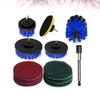 DEPILA Set Kit Marble Nylon Electric Power Attachment Sponge Flooring Buffing Tile Multifunction Scrubber Drill Blue Long Brush Car Brick Attachments Pads Cleaning Extend Scrub for with Brushes (Colo view 2