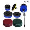 DEPILA Set Kit Marble Nylon Electric Power Attachment Sponge Flooring Buffing Tile Multifunction Scrubber Drill Blue Long Brush Car Brick Attachments Pads Cleaning Extend Scrub for with Brushes (Colo view 3