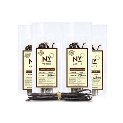 40 NY Vanilla Beans Grade A  40 Premium Vanilla Beans Bulk  For Restaurants and Home Baking, Cooking, Dessert Crafting, Beverages and Making Vanilla Extract