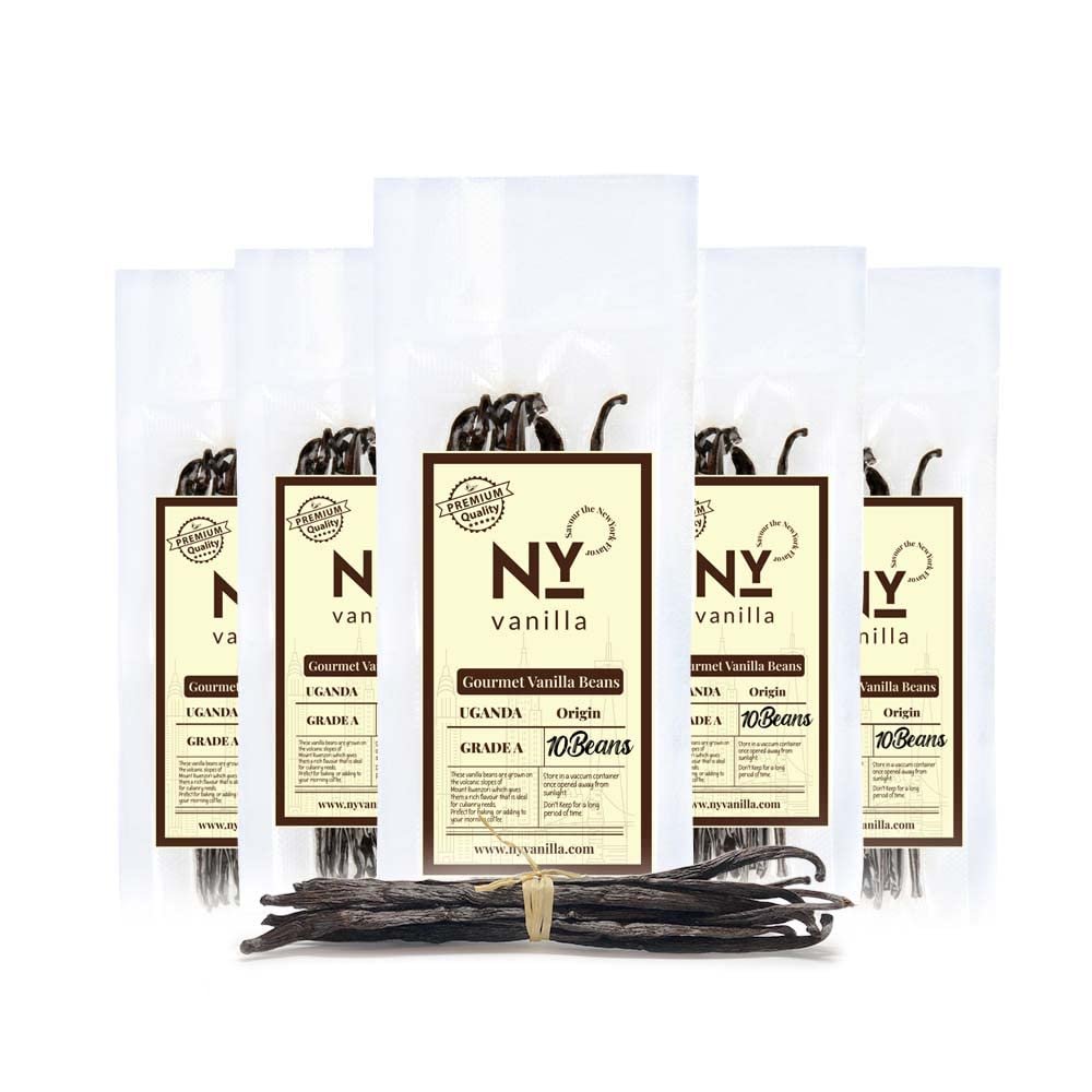 10 Vanilla Beans Grade A,Premium Gourmet Vanilla Pods, Perfect For Restaurants and Home Baking, Cooking, Dessert Crafting, Beverages, Vanilla Beans For Making Vanilla Extract. Pack Of 1