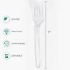 [400 Count] Heavy Duty Plastic Forks, Premium Disposable Clear Forks, Durable Plastic Cutlery for for Parties, Picnics, Big Event, Daily Use - Heat Resistant & BPA Free view 2