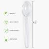 [400 Count] Heavy Duty Plastic Spoons, Premium Disposable Spoons, Durable Plastic Cutlery for for Parties, Picnics, Big Event, Daily Use - Heat Resistant & BPA Free - Clear view 2