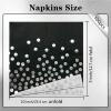 100 Pack Black Cocktail Napkins Disposable - Black and Silver Paper Party Napkins for Birthday Wedding Anniversary Party view 3