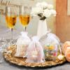 100 Pcs Wedding Favor Bags Mesh Thank You Gift Bags with Drawstring Sheer Mesh Organza Wedding Thank You Gifts Bag for Guests Goodie Jewelry Candy for Bridal Shower, Anniversary(4 x 6 Inch,White) view 3