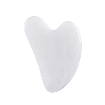 100% Natural Jade Stone Gua Sha Board Massage Rose Quartz Guasha Plate Jade Tools,White Jade