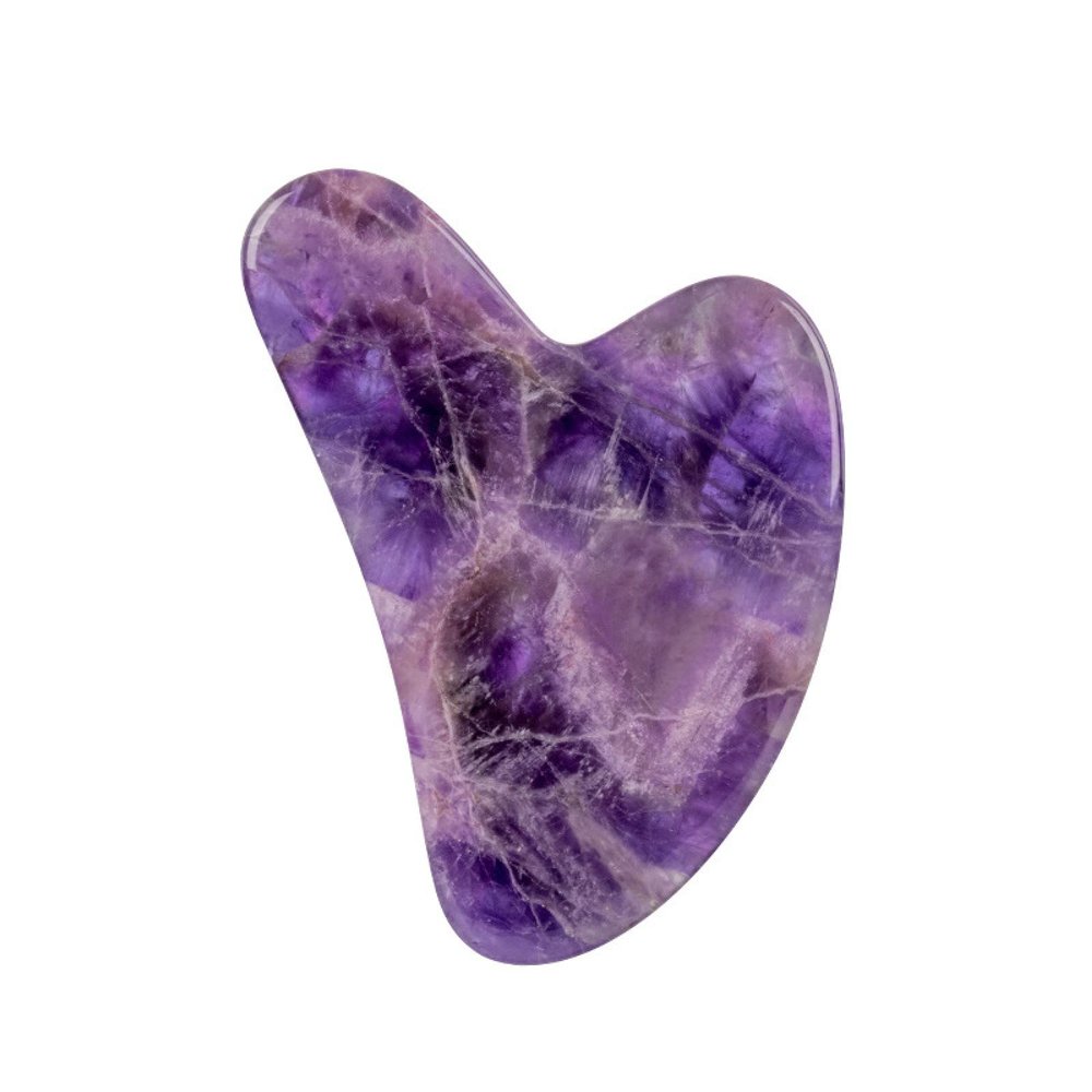 100% Natural Jade Stone Gua Sha Board Massage Rose Quartz Guasha Plate Jade Tools,Purple