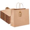 Moretoes 16x6x12 Inch 90pcs Brown Paper Bags with Handles Large Kraft Paper Gift Bags Bulk for Boutiques, Small Business, Retail Stores, Gifts, Merchandise view 1