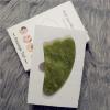 100% Natural Jade Stone Gua Sha Board Massage Rose Quartz Guasha Plate Jade Tools,Green-2 with Box view 1