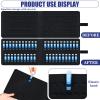 Eaasty 2 Pack Homeopathy Organizer Box Foldable Case Homeopathy Kit Storage Pouch Organizer Case Box Kit for 84 Tubes Home Travel Use, Black and Blue view 2