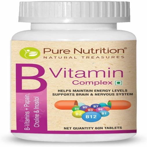 BETT Pure Nutrition Vitamin B Complex with Biotin, Choline, Inositol, Folic Acid & Vitamin (B1,B2,B6,B12) - 60 Tablets