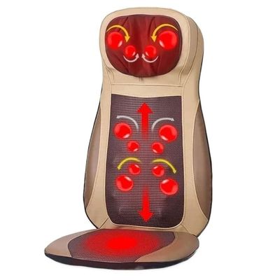 TOEWOE Shiatsu Neck & Back Massager with Heat, Deep Tissue Kneading Massage Chair Pad for Back, Shoulder, Waist, HIPS Pain Relief, Massage Seat Cushion for Home & Office Use (Color : Brown)
