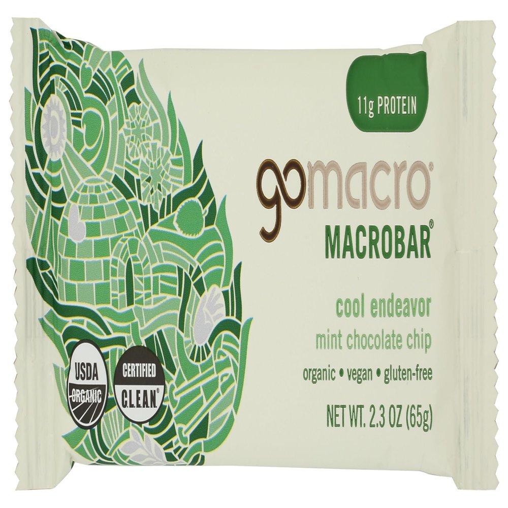 GOMACRO Organic Mint Chocolate Chip Bar Single, 2.3 OZ