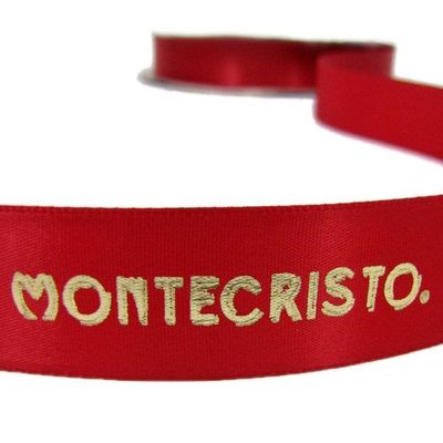 3 Yards 100% Authentic Montecristo Cigar Red Satin Gold Lettering Ribbon 7/8''W