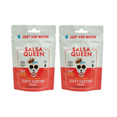 Salsa Queen Gourmet Freeze-Dried Zesty Cantina Salsa | Fresh Ingredients | 3+ year life | No Refrigeration Needed | Vegan, Keto, and Gluten Free | Camping, Travel, Outdoors, Space Travel
