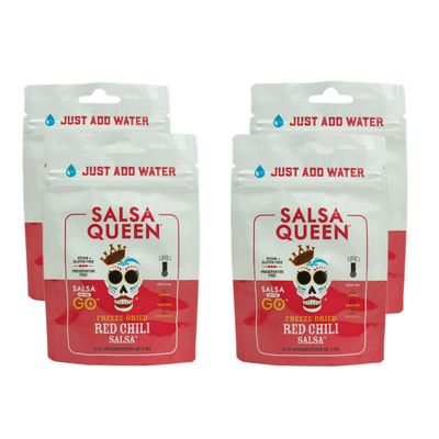 Salsa Queen Gourmet Freeze-Dried Red Chili Salsa | Fresh Ingredients | 3+ year life | No Refrigeration Needed | Vegan, Keto, and Gluten Free | Camping, Travel, Outdoors, Space Travel