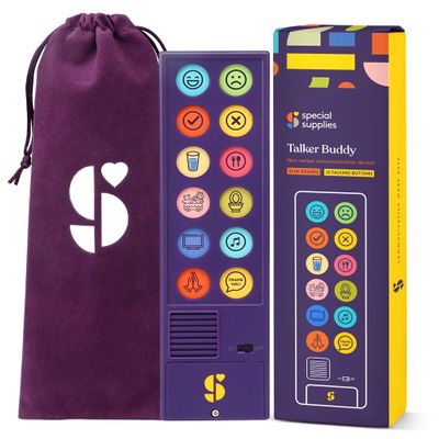 Special Supplies AAC Communication Device for Speech Therapy, Talker Buddy Communication Device for Non Verbal Kids & Adults, Talking Aids for Home or School + Travel Bag (Talker Buddy)