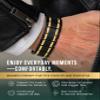 MagnetRX 3X Strength Titanium Magnetic Bracelet  Magnetic Bracelets for Men  Premium Fold-Over Clasp and Adjustable Length with Sizing Tool (Black/Gold) view 2