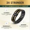 MagnetRX 3X Strength Titanium Magnetic Bracelet  Magnetic Bracelets for Men  Premium Fold-Over Clasp and Adjustable Length with Sizing Tool (Black/Gold) view 4