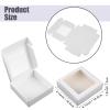 Zonon 30 Kraft Paper Boxes with Window 4.13 x 4.13 x 1.18 Inch Candy Packaging, Small Gift Boxes, Soap holder, Mini Treat Packaging for Bakery Chocolate Jewelry Display(White) view 2