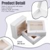 Zonon 30 Kraft Paper Boxes with Window 4.13 x 4.13 x 1.18 Inch Candy Packaging, Small Gift Boxes, Soap holder, Mini Treat Packaging for Bakery Chocolate Jewelry Display(White) view 3