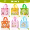 YANGTE 18Pack Easter Bags Non-Woven Easter Baskets Gift Bags with Handle for Kids Egg Hunt Game, Spring Party, Size 8.2 x 5.8 x 8.2in view 2