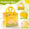 YANGTE 18Pack Easter Bags Non-Woven Easter Baskets Gift Bags with Handle for Kids Egg Hunt Game, Spring Party, Size 8.2 x 5.8 x 8.2in view 3
