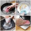 10pcs Household Scrub Sponges for Cleaning and Absorbent Dishwashing Tool Thick Linen Blend for Kitchen Use view 4