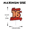 18pcs Happy 16th Birthday Dessert Cupcake Topper Fluorescent Flashing Night Out Hen Movie Nightclub Theme Decor Supplies Boy Girl Happy Birthday Party Decorations Red Glitter view 4