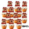 18pcs Happy 22nd Birthday Dessert Cupcake Topper Fluorescent Flashing Night Out Hen Movie Nightclub Theme Decor Supplies Boy Girl Happy Birthday Party Decorations Red Glitter view 3