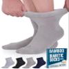 Doctor's Select Bamboo Viscose Diabetic Socks for Women & Men (4 Pairs) | Ankle Neuropathy Socks | Light Blue, Blue, Purple, Pink | Non Binding Moisture Wicking Womens Diabetic Socks Size 9-11 view 1