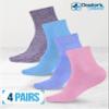 Doctor's Select Bamboo Viscose Diabetic Socks for Women & Men (4 Pairs) | Ankle Neuropathy Socks | Light Blue, Blue, Purple, Pink | Non Binding Moisture Wicking Womens Diabetic Socks Size 9-11 view 2