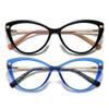 2Pack Fashion Cat Eye Ladies Spring hinge Readers,Blue Light Blocking Computer Reading Glasses for Women (black/blue, 1.25, multiplier_x) view 1