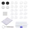 5 Corrugated Air Chamber Eyeglass Nose Pads 5 Small Soft Silicone Air Chamber Nose Pads 10 Hard Silicone Nose Pads 1 Black Round Ear Hook 1 White 1 Glasses Cleaning Cloth Screw Screwdriver view 1