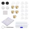 SooGree 5 Pack Gold Rubber Covered Nose Pads, 2 Small Air Bag Nose Bags, 10 Hard Silicone Nose Pads, 1 Round Ear Hook Black and 1 Pair of White, 1 Piece of Glasses Cleaning Cloth, Screw, Screwdriver view 1