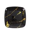 10 Black Gold Metallic Marble Square Disposable Salad Dinner Plastic Plates Wedding Party Events Catering Tableware Decorations view 1