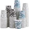 Clawsoff [300 Pack] 3 oz Disposable Paper Cups, Small Mouthwash 3 OZ Mini Bathroom Cups 3 Ounce for Supermarket, Birthday Party, Travel, Events, Picnic, BBQ (Paisley) view 1