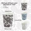 Clawsoff [300 Pack] 3 oz Disposable Paper Cups, Small Mouthwash 3 OZ Mini Bathroom Cups 3 Ounce for Supermarket, Birthday Party, Travel, Events, Picnic, BBQ (Paisley) view 2