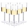 Ciaell 6 Pack Plastic Wine Glasses - 10 Oz Plastic Disposable Wine Glasses with Stem Perfect for Parties & Weddings & Poolside & Outdoors & Camping view 1