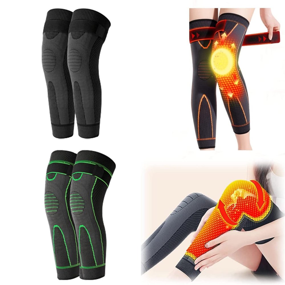 IMEISH Tourmaline Acupressure Selfheating Knee Sleeve with Tourmaline Acupressure Self-Heating Shaping Socks, Mugwort Acupressure Shaping Knee Pads Detox Sculpting Knee Pads
