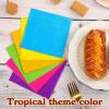 120 Pieces Cocktail Napkin for Hawaii Mexican Party Tropical Luau Supplies, Rainbow Luncheon Paper Napkins Bulk 2 Ply Disposable Dinner Napkins for Birthday Fiesta Jungle Baby Shower view 4